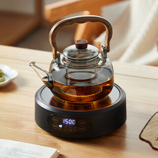 Yipot tea glass teapot electric ceramic stove teapot new health pot kettle teapot tea set health pot digital display smart stove 1500w + teapot 1.1l