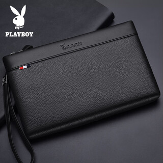 Playboy (playboy) men's clutch bag, first-layer cowhide, portable envelope bag, business genuine leather handbag, large capacity, portable handbag for travel