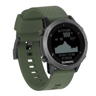 Songlu songlu multifunctional outdoor running heart rate cycling mountaineering air pressure altitude gps track ranging waterproof sports watch black military green silicone