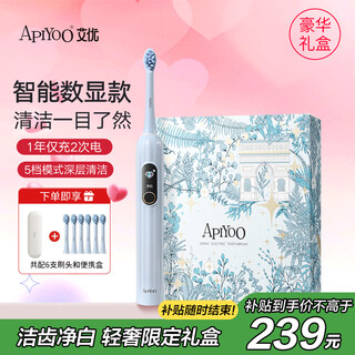Apiyoo s1 smart digital display electric toothbrush with soft bristles to protect gums. adult model for male and female friends and couple model. birthday gift box. self-operated light luxury and high-end. national subsidy.