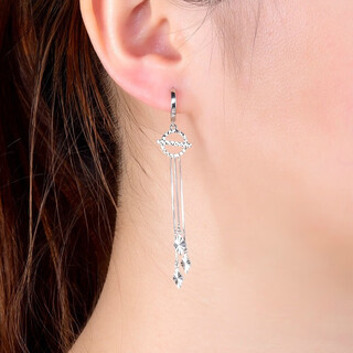 Jincaifu pt950 platinum ear wire for women, platinum earrings, earrings, earrings, pt999 pure gold earrings, fashionable platinum earrings, a pair of platinum lip earrings, about 5.1g