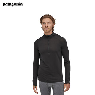Patagonia men's c4 warm and breathable functional underwear top cap tw zip 43657 blk-black m
