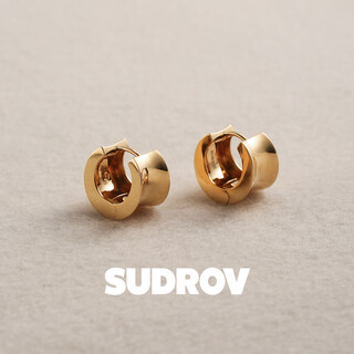 Sujue niche design high-end light luxury 18k gold thick earrings personalized earrings for women trendy retro gold