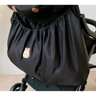 Bara pig ins korean style baby stroller storage bag, out-and-out bottle and diaper storage bag, baby walking artifact storage bag, black squirrel hanging bag, size 40*70cm