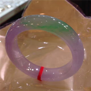 Core fragrance purple cold imperial concubine jade bracelet floating green flower ice species violet spring color positive circle jade bracelet sun green wide version 60mm