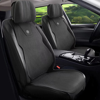Shantou lincun car seat cushion, suitable for all seasons, suede leather, breathable, high-end saddle cushion, suede perforated seat cover, winter waistline, elegant black (full car with five seats)