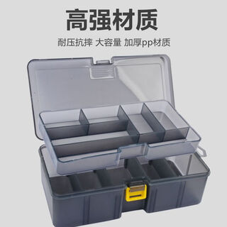 An junsheng lift-type screw storage box multi-compartment parts storage box drill bit storage box tool box classification compartment box hand zero transparent multi-compartment l partition storage l thickened and enlarged double-layer multi-compartment small parts box lower layer is detachable - one is enough