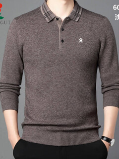Montagut french imported cashmere sweater men's lapel thickened warm cashmere sweater men's middle-aged dad wear lapel pullover 6030-light coffee 6030-light coffee m 165 suitable for 100-115jin jin equals 0.5 kg