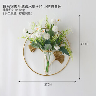 Wall decoration pendant wall hydroponic vase wall hanging creative restaurant wall wall decoration pendant home living room back round test tube hydroponic + 64 small hydrangea white