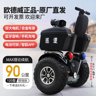 Leling electric two-wheeled off-road balance vehicle adult two-wheeled parallel vehicle somatosensory patrol vehicle factory security property duty 19 inch odway dual lithium battery 90km black patrol 60v