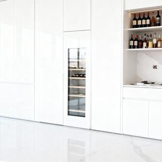 Eremite jc235 household frequency conversion ultra-thin exterior door panel embedded red wine cabinet constant temperature wine cabinet air-cooled constant temperature and humidity cigar cabinet red wine and cigar all-in-one cabinet tea cabinet cold drink cabinet embedded ice bar/frequency conversion/external door/free heat dissipation and low heat defogging 235l