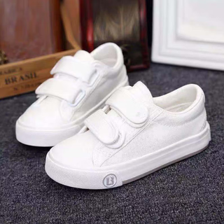 Xin yueqing children's white shoes boys and girls breathable canvas shoes for middle-aged and primary school students casual sports white performance shoes white 31 inner length 20cm