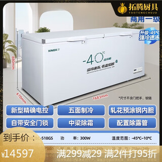 Iosn german imported quality high-end freezer commercial freezer large capacity refrigerated freezing horizontal single temperature refrigerator fresh-keeping freezer deep-freezing high-end model丨1.68 meters丨-45 to 518 upgrade