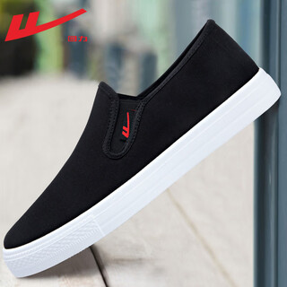 Pull-back canvas shoes men's lightweight summer low-cut old beijing cloth shoes casual shoes men's sneakers bean lazy shoes black hl6249 42