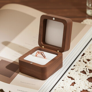 Fanye's high-end black walnut jewelry box birthday proposal ring box diamond ring anniversary birthday gift box new year's day