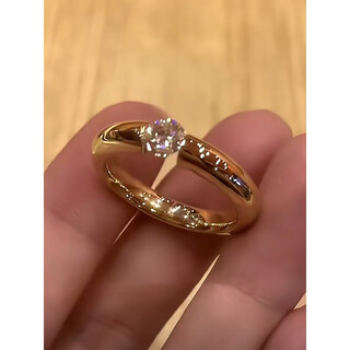 Quamer gold store simple and beautiful moissanite ring for women plated with 18k gold, extremely bright and empty, solitaire diamond ring for women - mei no. 7 closed mouth