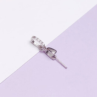 Fat donglai's same style universal buckle 18k gold pendant buddha jade jade connector melon seed connecting buckle lanyard necklace pin buckle white gold (925 silver gold plated)