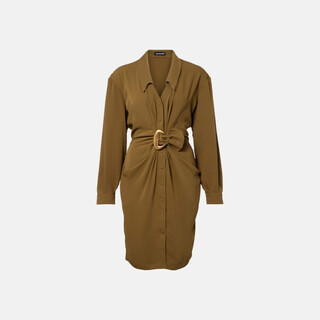 Mugler re/edit cow-boys crepe twill shirt dress p01104881 green l cn 175/96