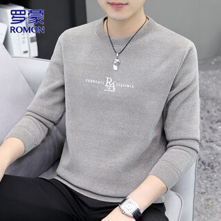 Romon sweater men's autumn and winter velvet thickened round neck sweater clothes casual men's thermal clothing sweater