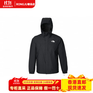 The north face black warrior solid color casual, comfortable and simple hooded, waterproof, windproof and warm, black 165/84a/s