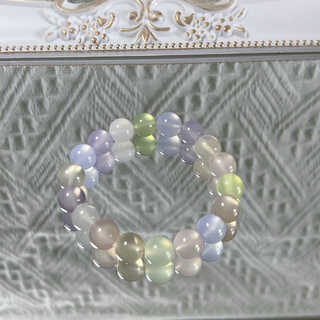 Ouyin chalcedony agate chalcedony bracelet 12mm size multi-treasure beads small fresh gift series chalcedony multi-treasure bracelet (beads 10mm) 18 pieces