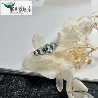 Shengbei 1.80 carat aquamarine ring women's natural colored gemstone jewelry 925 silver inlaid jewelry no. 13