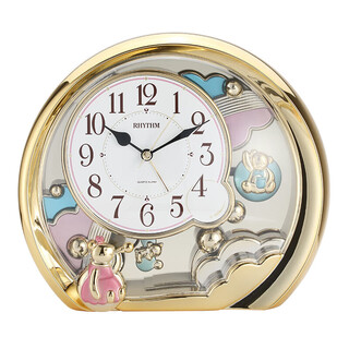 Rhythm desk clock living room alarm clock european fashion creative silent bedside table clock ornament 20cm alarm clock 4se504wr18