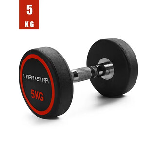 Laura star 3094 dumbbell men's commercial fitness package rubber dumbbell cross-shaped home fitness equipment fixed dumbbell 5kg/single/round head style one-piece stainless steel