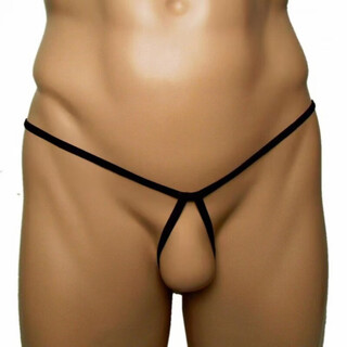 Zi jiafu men's sexy sexy thong men's underwear open crotch men's thong underwear black one size (waist 2 feet to 2.8 feet)