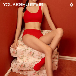 There is a tree in a gift box. qijihong women's animal year underwear set for women. red wedding autumn and winter seamless bra new style. lucky gift box. one size fits all. f (100-135jin jin is equal to 0.5kg /a-c cup)