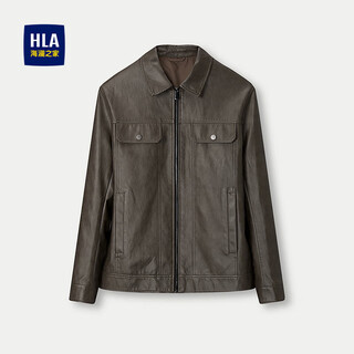 Hla hailan house jacket men's 25pu leather business commuting lapel warm jacket men's autumn