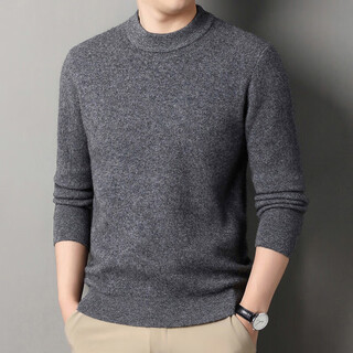 Deer king optim 100 pure cashmere sweater men's sweater 2025 winter thickened warm sweater middle-aged dad half turtle collar medium green gray m 165 recommended weight 100-120jin jin is equal to 0.5 kg