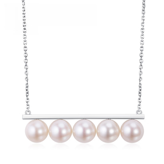 Duixin balance round, smooth and bright 8.5-9mm freshwater pearl silver pendant necklace 11.0-11.5mm