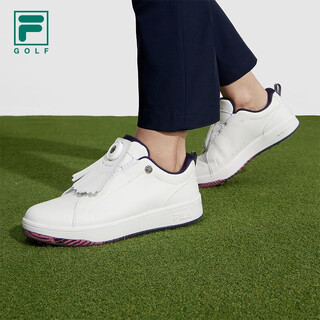 Fila official women's shoes gf 1911 trainer soft spike golf shoes comprehensive training shoes women's golf shoes bright white-bw 35.5