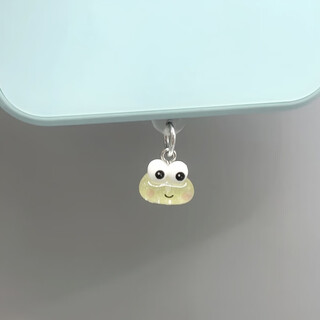 Ye yu is suitable for summer fresh style, exquisite glitter, cute big-eyed frog pendant, mobile phone hole dust plug, big-eyed frog type oval (anti-lost rope)