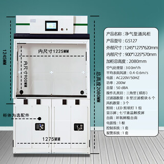 Kanaixin gas purification type fume hood purification ventilation without pipeline chemical testing safety cabinet with fan laboratory fume hood gs100