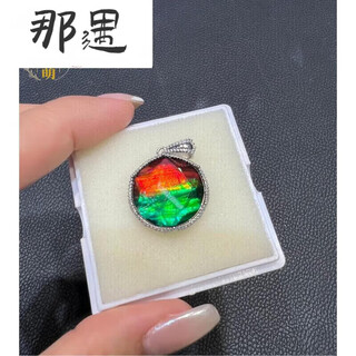 Nayu canadian ammonite blue and green star of david pendant necklace two colors yellow and green 20mm