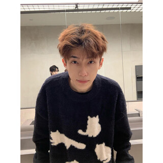 Katuchi cleanfit black cat sweater men's spring and autumn american fashion brand bottoming sweater high-end lazy jacket black xl