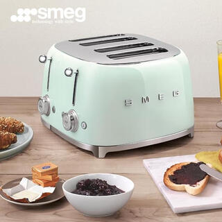 Smeg italian retro toaster toaster sandwich breakfast machine toaster multi-functional household 6-speed baking tsf03 green (four-piece)