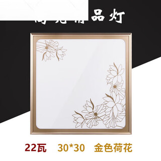 Fenglanqled flat panel light integrated ceiling light aluminum gusset ceiling light embedded 300*300*600led kitchen and bathroom light 30x30 lotus gold 22 watts