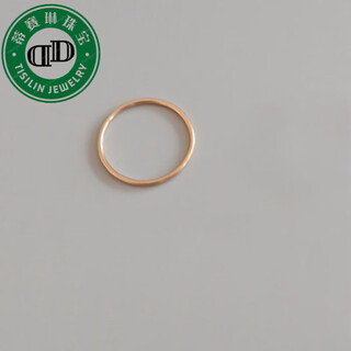 Tail ring for women's little finger rose gold 18k gold small size plain ring simple titanium steel plated k gold solid rose gold + high-end gift box us size 8 115 jin jin equals 0.5 kg ~130 jin jin equals 0.5 kg