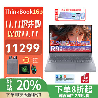 ThinkPad联想ThinkBook 16P 2025款设计师笔记本电脑补贴20% AI元启锐龙R9处理器RTX5060独显移动工作站 R9-8945HX RTX5060 165Hz高刷 96G内存