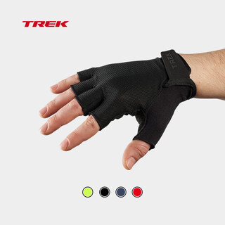 Trek solstice lightweight, breathable, sweat-absorbent and cushioned bicycle half-finger cycling gloves, black l (hand circumference 23-26cm)