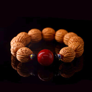 Mountain jade brain pattern peach walnut owl bracelet zhengyuanwen play men and women dwarf dwarf pattern ant peach hu gift good luck head 18mm