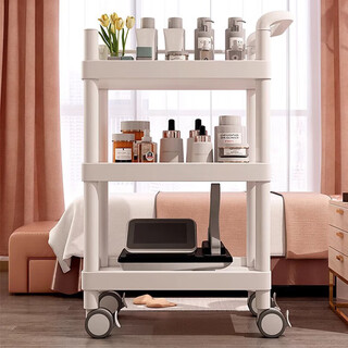 Zhuobo kitchen rack floor-standing storage rack rack trolley beauty salon trolley beauty cart cj6 luxury three-layer