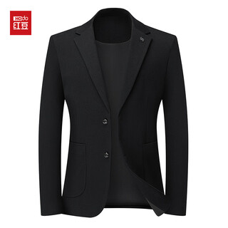 Hongdou men's light business suit 2025 autumn new engagement single suit jacket interview wedding suit dress men black m 170