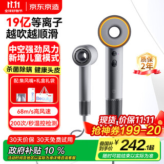 Beijing-made beauty hollow high-speed hair dryer pro2 gray 1.9 billion plasma hair dryer household mute negative ion high-power hair dryer birthday gift for women