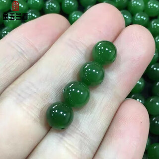 Jin yu lan xiang hotan jade loose beads natural jasper spinach green single beads handmade diy bracelet old pit material bracelet jade hotan jasper 6mm