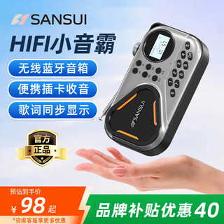 Shanshui new radio for the elderly special rechargeable portable multi-function plug-in card audio small bluetooth radio speaker broadcast opera storytelling machine walkman music player z6 gray bluetooth + plug-in card + radio + lyrics display