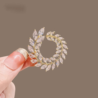 Snqp xiaoxiang brooch women's exquisite corsage creative anti-exposure buckle pin collar suit jacket style accessories circle wheat ear-brooch